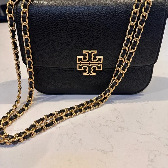 Tory Burch Black Crossbody Bag with Gold Logo - Picture 2 of 7